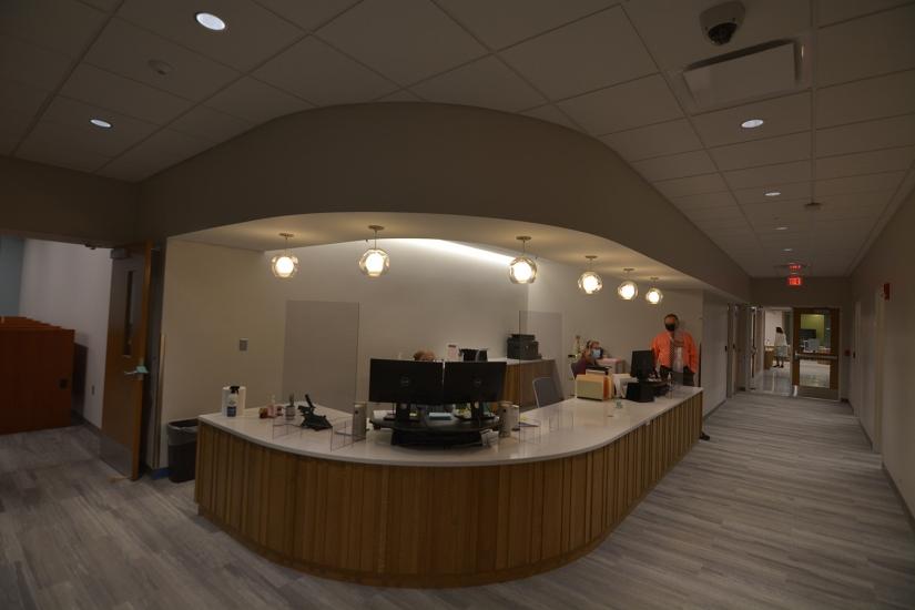 Founders Hall – Close up of reception area for Student Success Center, Testing Center and Disability Services